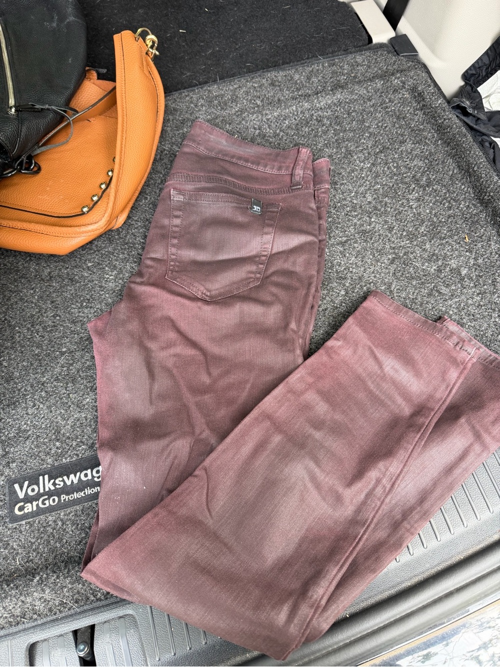 Joe's Jeans Skinny Pants in Coated Burgundy